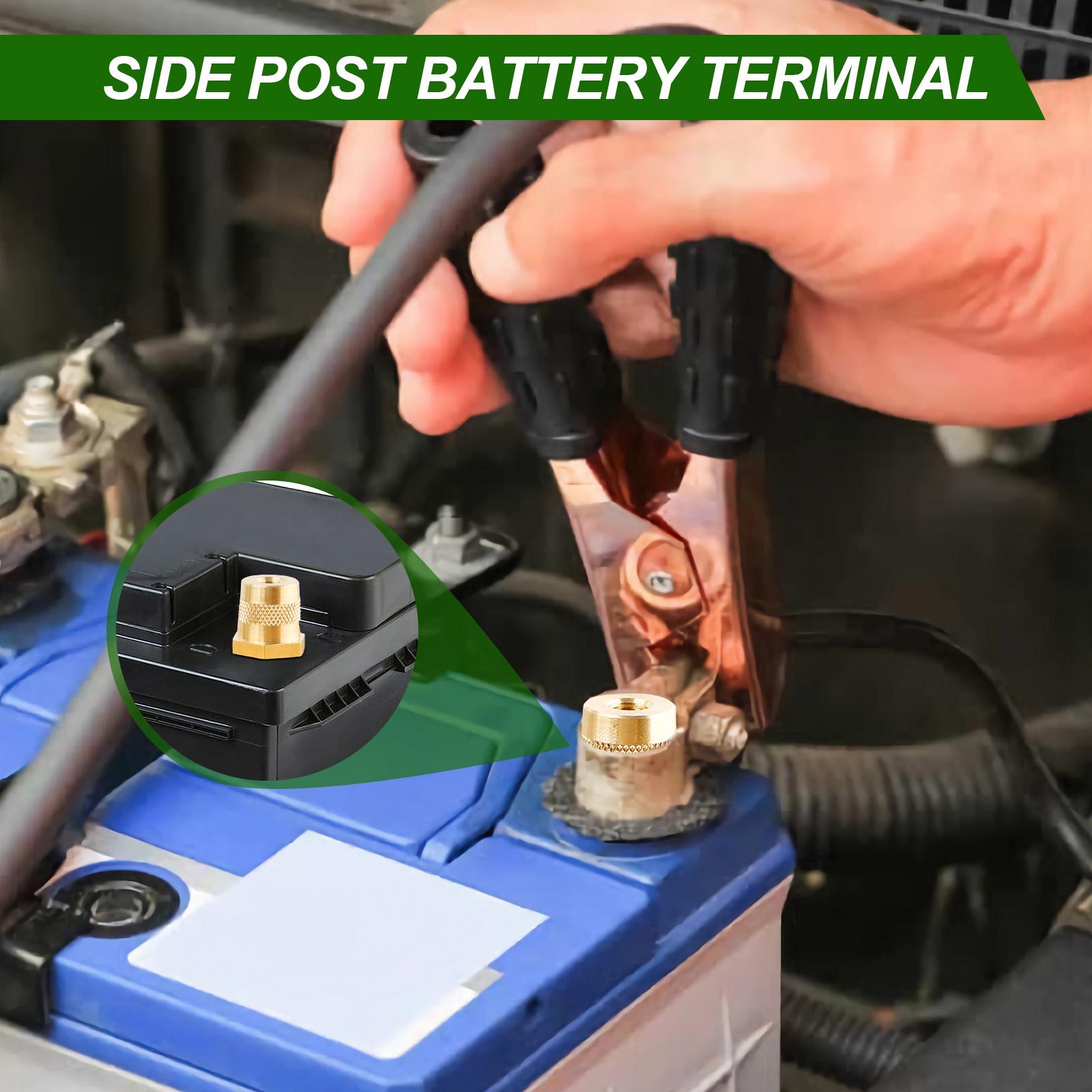 Adaptateurs De Bornes De Batterie M8 – 2 Paires Laiton Doré – Pour Câbles Positifs Et Négatifs – Voiture, Bateau, Générateur - 8