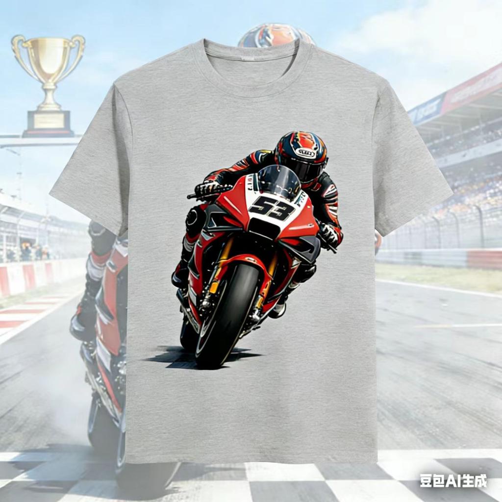 2026 new Unisexs MotoGP Racing Wheelie Graphic TShirt Motorcycle Biker Streetwear Tee