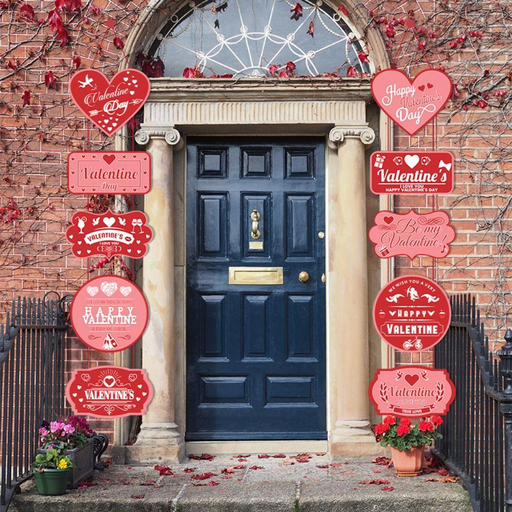 

Romantic Valentine s Day Door Pendant Paper Party Door Couplet Party Favor червоний