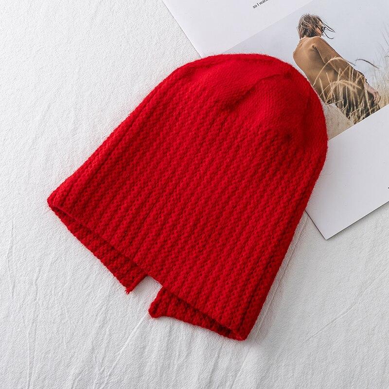 New Women Hat Kpop Style Autumn And Winter Hat Soft Beanie Hats For Women Leisure Back Split Teens Ponytail Knitted Cap