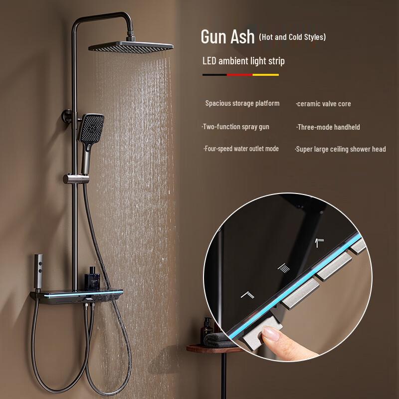 Xuan Yong Gunmetal Grey Hot & Cold Shower System