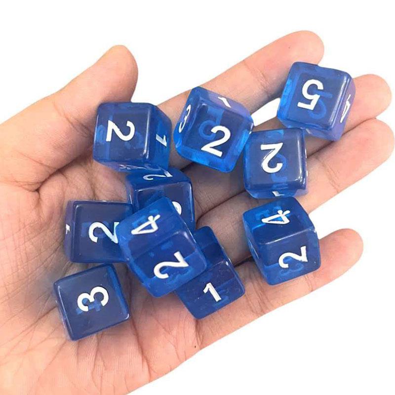 Transparent Dice 16Mm With Numbers Ideal Gift For Classroom Math Teaching Party Games Family Fun Educational Toys Kids Adults