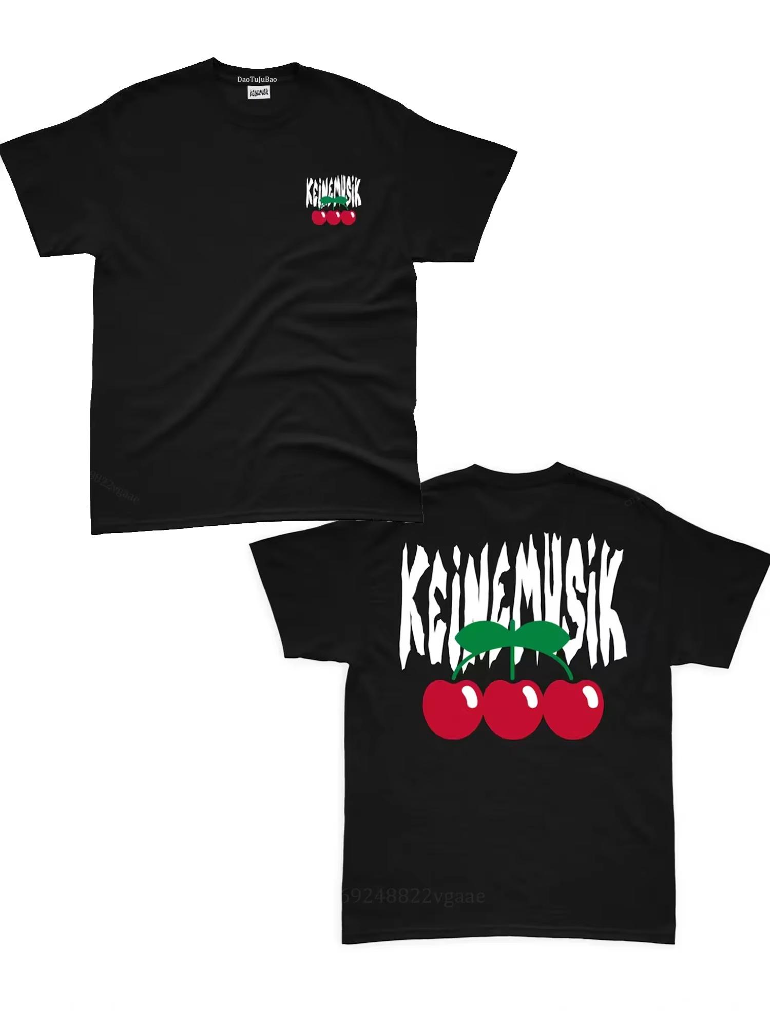 Sommer Keinemusik X Pacha T-Shirt Herren Damen Mode Streetwear Baumwolle Kurzarm T-Shirt Hip Hop Sportwear Übergroße Casual Tops S schwarz