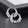 4pcs Punk Stainless Steel Round Circle Totem Hoop Metal Earrings For Men Women Fashion Earring Hip Hop Male Ear Piercing Jewelry