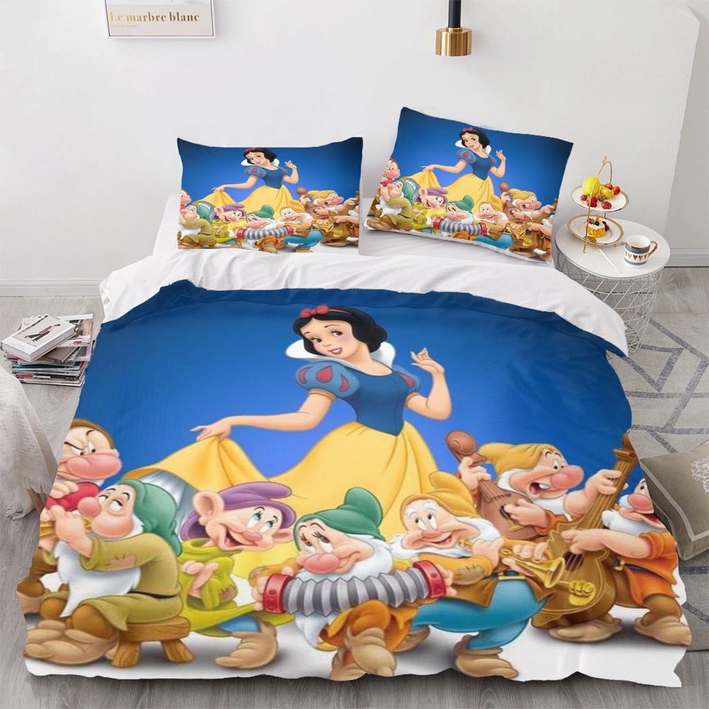 Snow White Anime Bedding Set Duvet Cover 100% Polyester Suitable For Children And Adults 3-Piece Set 1 Quilt Cover