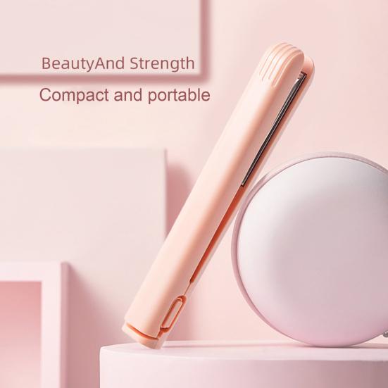 Alisador de cabelo USB portátil, aquecimento rápido, modelador de cachos elétrico, franjas de cabelo liso, mini modelador de cachos, ferramenta de viagem para mulheres