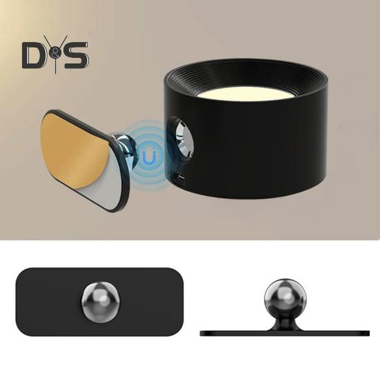 Trådløs vegglampe med fjernkontroll Dimmbar Enkel installasjon USB-oppladbar Veggmonterte lysarmaturer LED-vegglampe