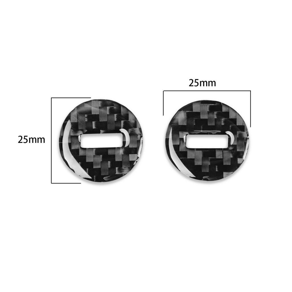 För Ford Mustang 2015- Kolfiber Interiör 2 st Bil Multimedia Knopp Dekoration Klistermärke Dekal Överdrag List Biltillbehör