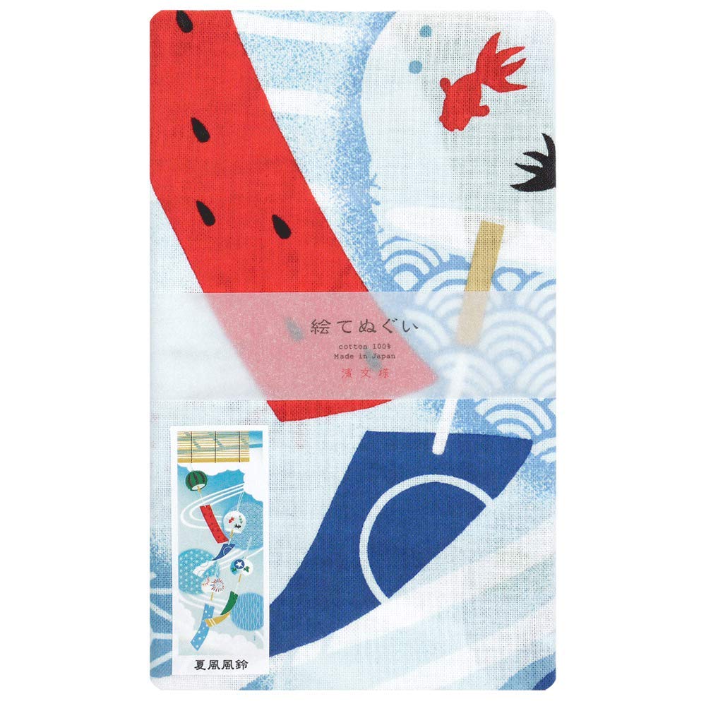 Hamamonyo Illustrated Hand Towel Summer Wind Chimes