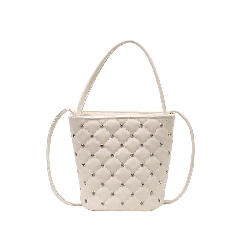 Hand carry diamond bucket bag, burger fashion high-end shoulder bag, summer new niche portable messenger bag