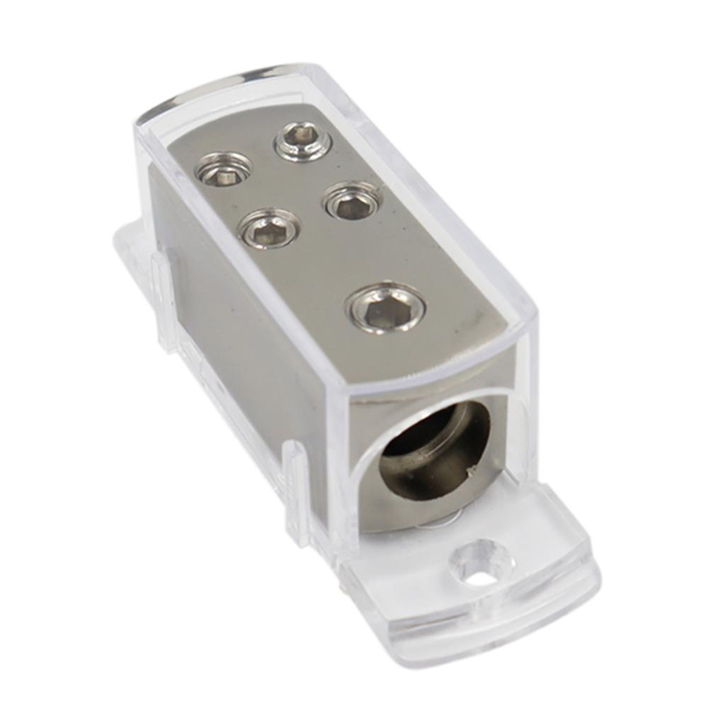 Car Audio Conversion Splitter Box, Audio Conversion 4 Way Grounding Connector, 4GA8GA Line Splitter