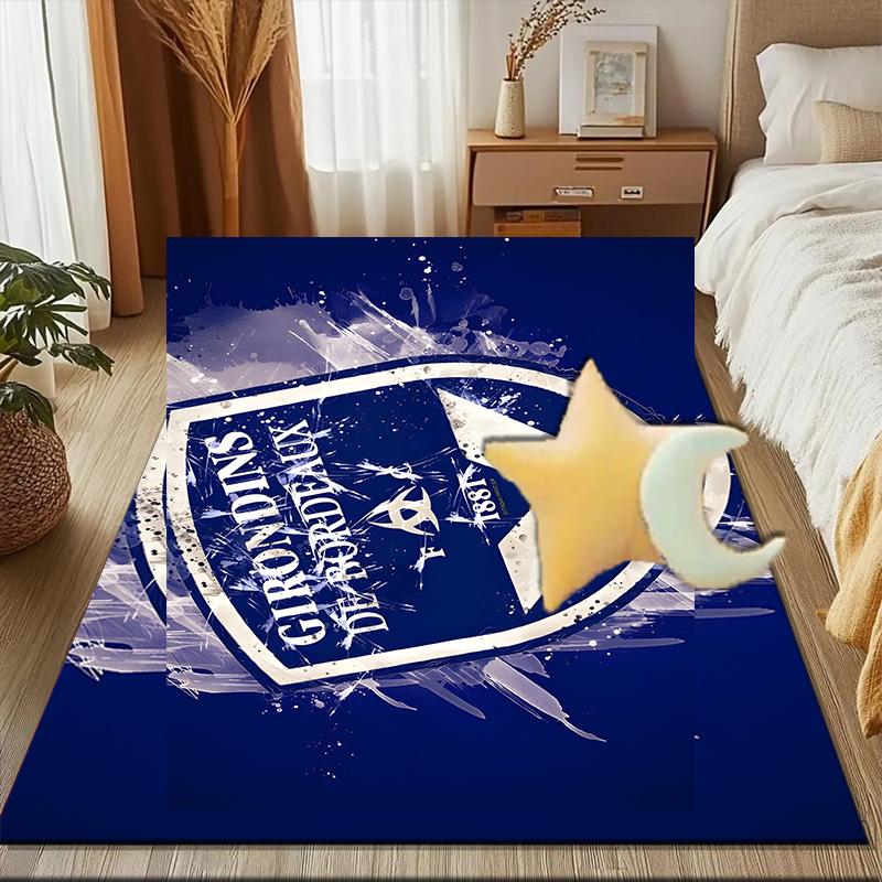 Giron-de Football Crest Printed Office Carpet Chair Cushion Entryway Rug, Rugs for Living Room, Bedroom Christmas gifts