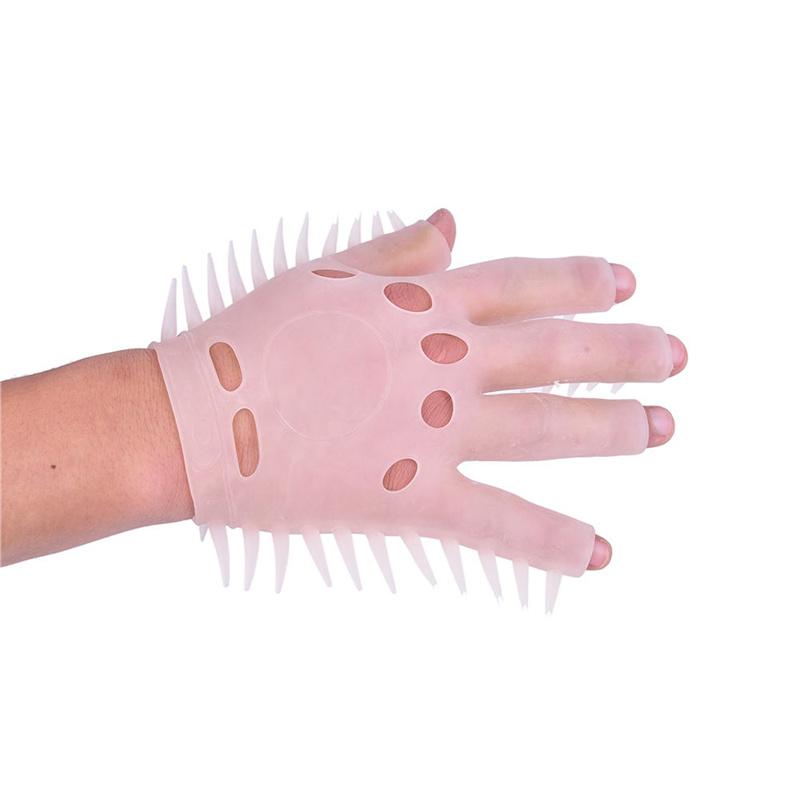 Silicone temperament and interest gloves masturbate penis massage finger covers with barbed spike crystal palm covers sex toys