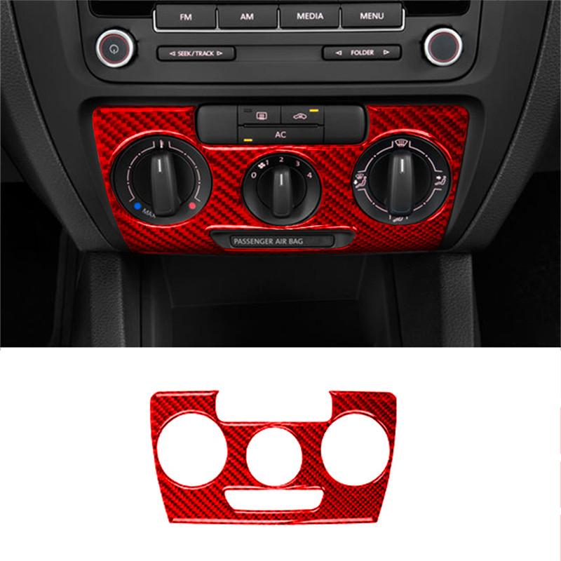 For Volkswagen Jetta 2011 2012 2013 2014 ABS Carbon Fiber Car Center Control Interior Decoration Sticker Car Accessories