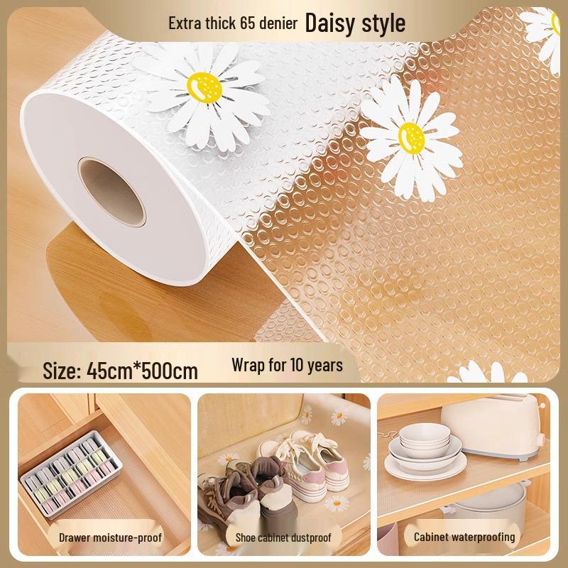 Waterproof Self-Adhesive Drawer and Cabinet Liner - Oilproof, Dustproof, Moisture-Proof Mat for Wardrobes and Kitchens