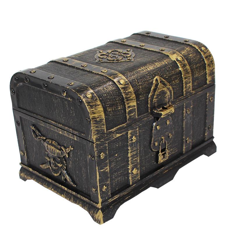 Captain Pirate Treasure Chest Child Treasure Chest Toy Gold Coins Treasure Hunt Game Money Banking Toys Kids Pretend Play