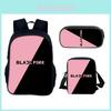 Set de Mochila Estudiantil Blackpink con Material de Nylon y Diseño Creativo para Uso Diario