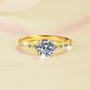 Vintage Style 18k Gold Plated GRA Certified Round Cut 1Ct VVs1 Moissanite Ring 925 Sterling Silver Engagement Ring for Women
