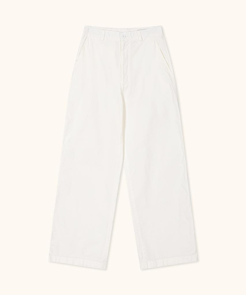 LABELARCHIVE W Jade Washed Cotton Pants White
