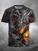 Summer Street Style Fashion Men's T-shirt Urban Everyday Casual Short-sleeved Top 3D Dragon Print Men's Outdoor T-shirt