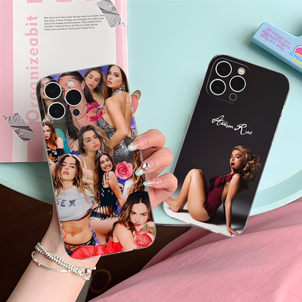 Addison Rae Mobile Phone Case for iPhone 17 16 15 14 13 12 11 X XR XS Air Pro Max Plus Mini Clear Colorful Cover Cover Pretty