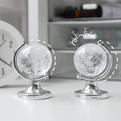 Mini globo de cristal portátil simples mapa do mundo gravura alta mesa de bola de vidro de borosilicato artes decorativas e ofícios