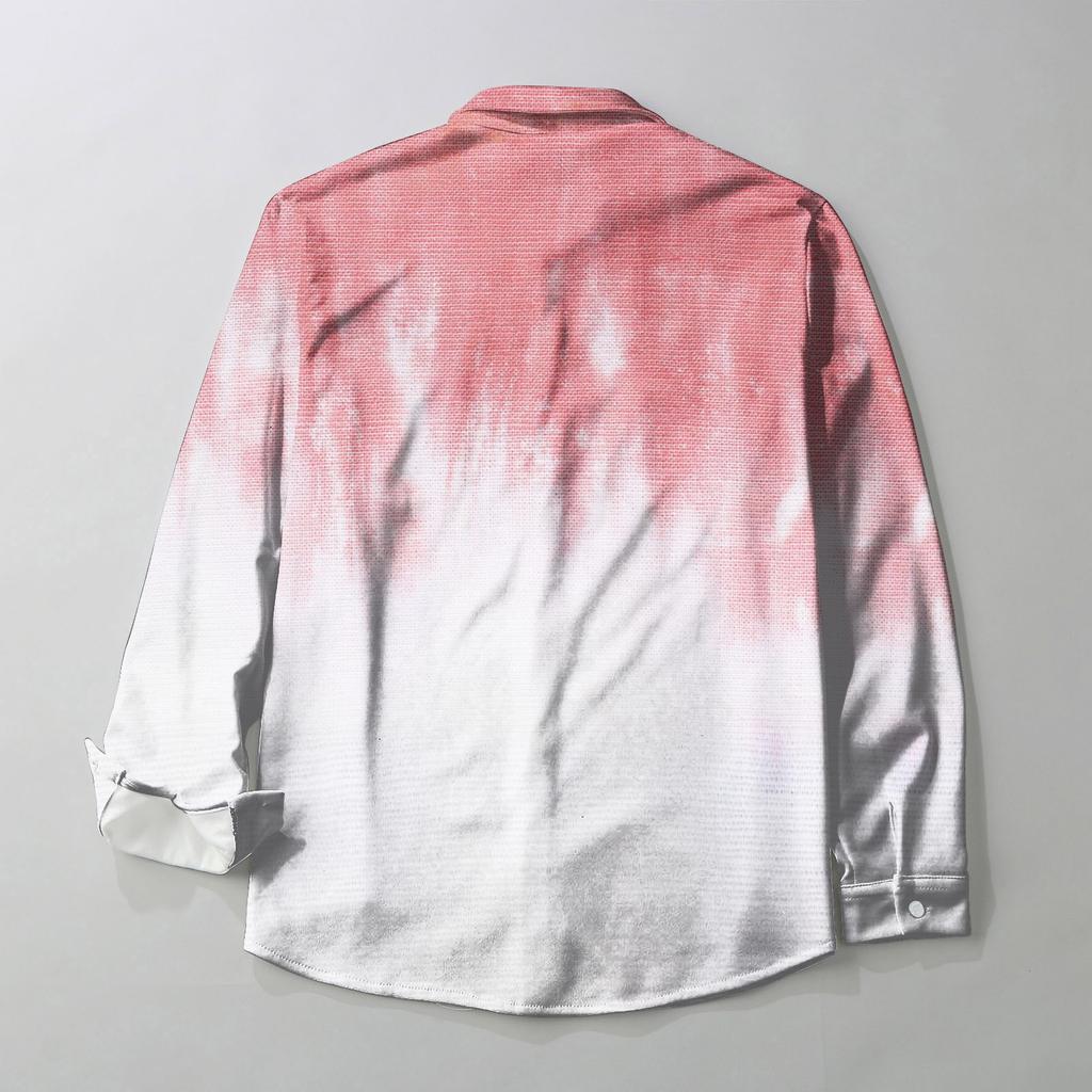 Pánská módní ležérní bunda s klopou na knoflíky a dlouhým rukávem s potiskem cardigan