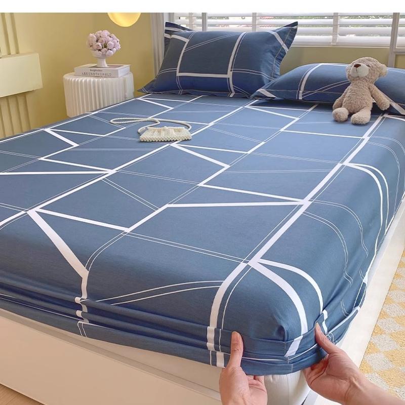 Baumwolle Bedruckte Spannbettlaken für Zuhause Bett Staubdichte Schutzhülle Einzel Doppel Queen King Bett Matratzenbezug