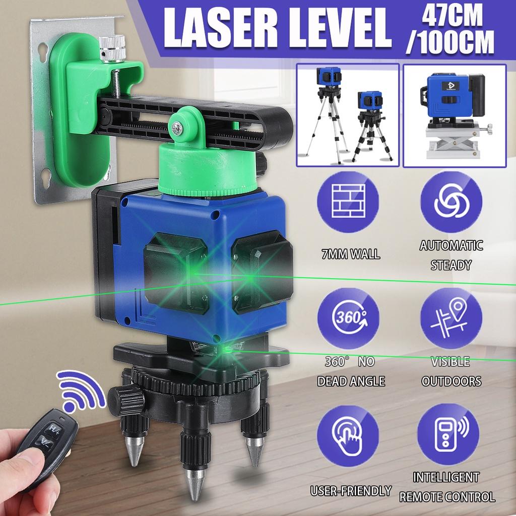6000mAh 12Lines Laser levels Green Beam 360 Horizontal Vertical Cross Self-Leveling With 2 Battery And Remoter Laser Levels New