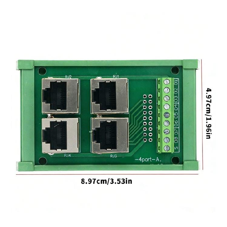 Professional 4 Port RJ45 8P8C Ethernet Terminals Adapter For Industrial And Commercial Networking