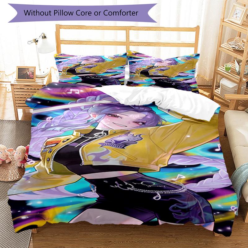 3pcs KPop Demon Hunters26 Design Cover Set - HD Printed Bedding with 1 Cover and 2 Pillowcases - Perfect for Home and Dorm Decor