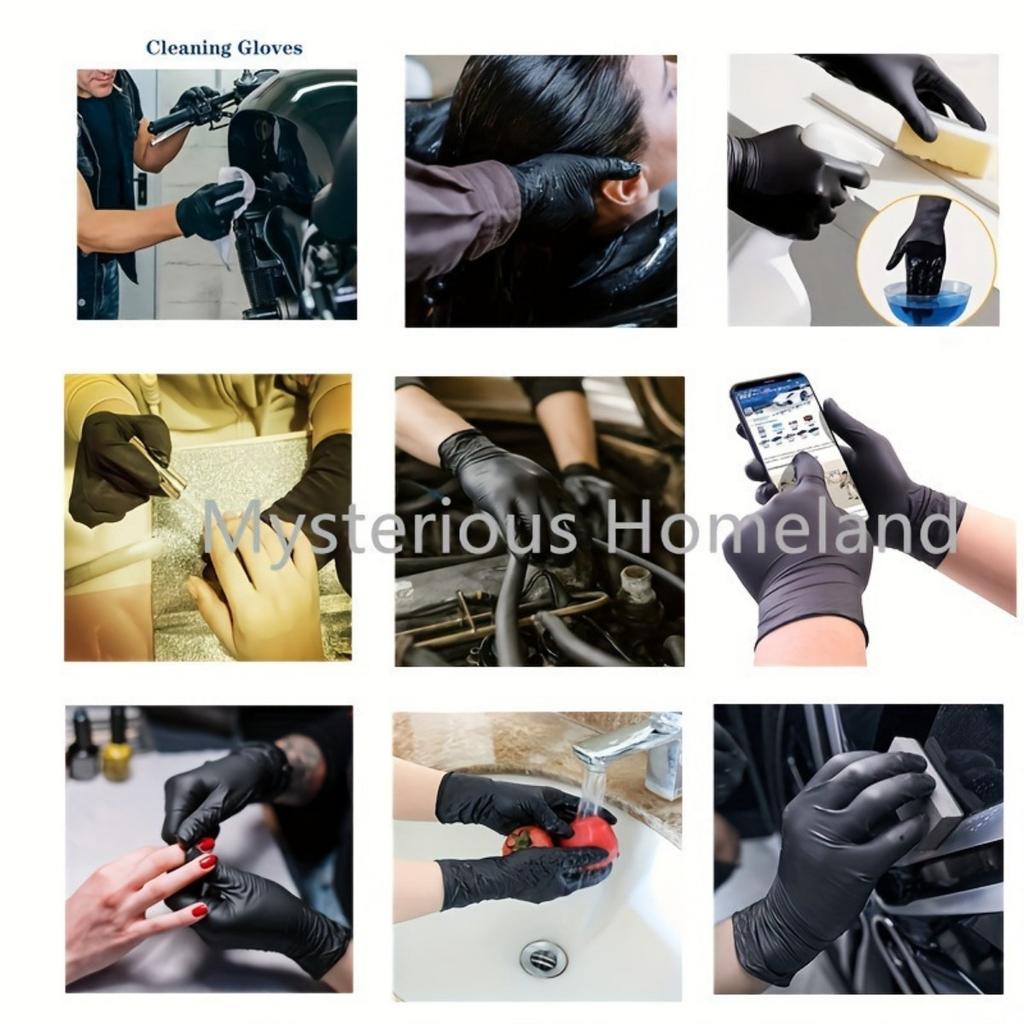Multi Colored, Disposable Nitrile Gloves, Essential for Kitchen, Pet Care, Hair Dyeing, Nail Art, and Food Preparation