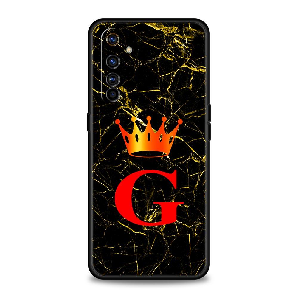 Marble Letter Case For Realme C67 C63 C55 C53 C35 C25 C21 GT 2 3 5 6 10 11 12 13 Pro Plus 5G Soft TPU Phone Cover Fundas Capas
