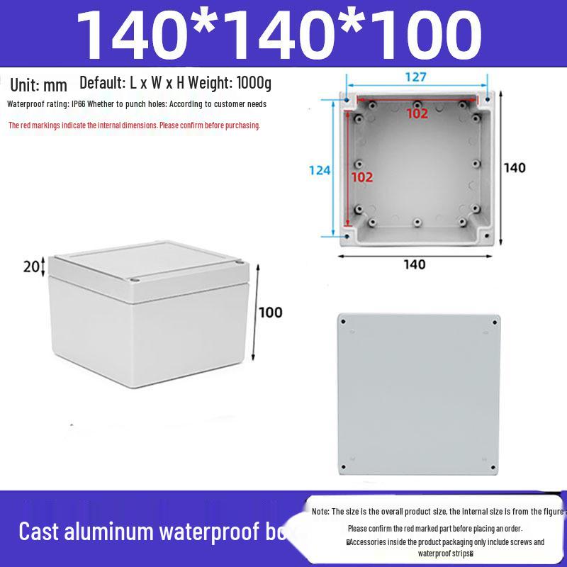 Druckguss-Aluminium Außenverteilerkasten IP65 Wasserdichtes Gehäuse