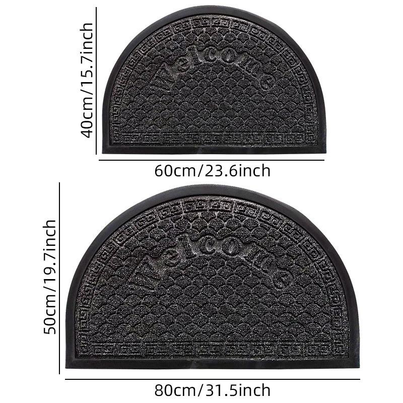 European Half-Round Dirt-Resistant Entrance Mat – Non-Slip Mud Scraper Rubber Carpet