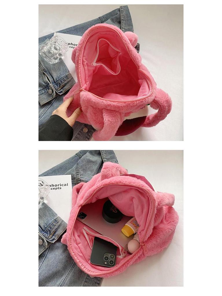 Strawberry Bear Plush Bag 2023 - Personalized Large Capacity Sweet Tote for Girls