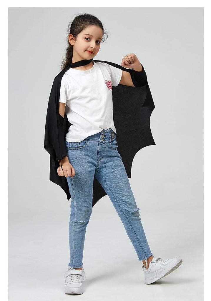Top-Selling Bat-Shaped Halloween Cloak Jumpsuit with Sleeves - Black Cloak Set