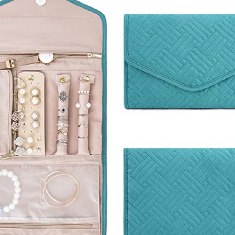 Compact Foldable Jewelry Bag for Studs, Necklaces, Rings - Minimalist, Portable, Versatile Storage Solution
