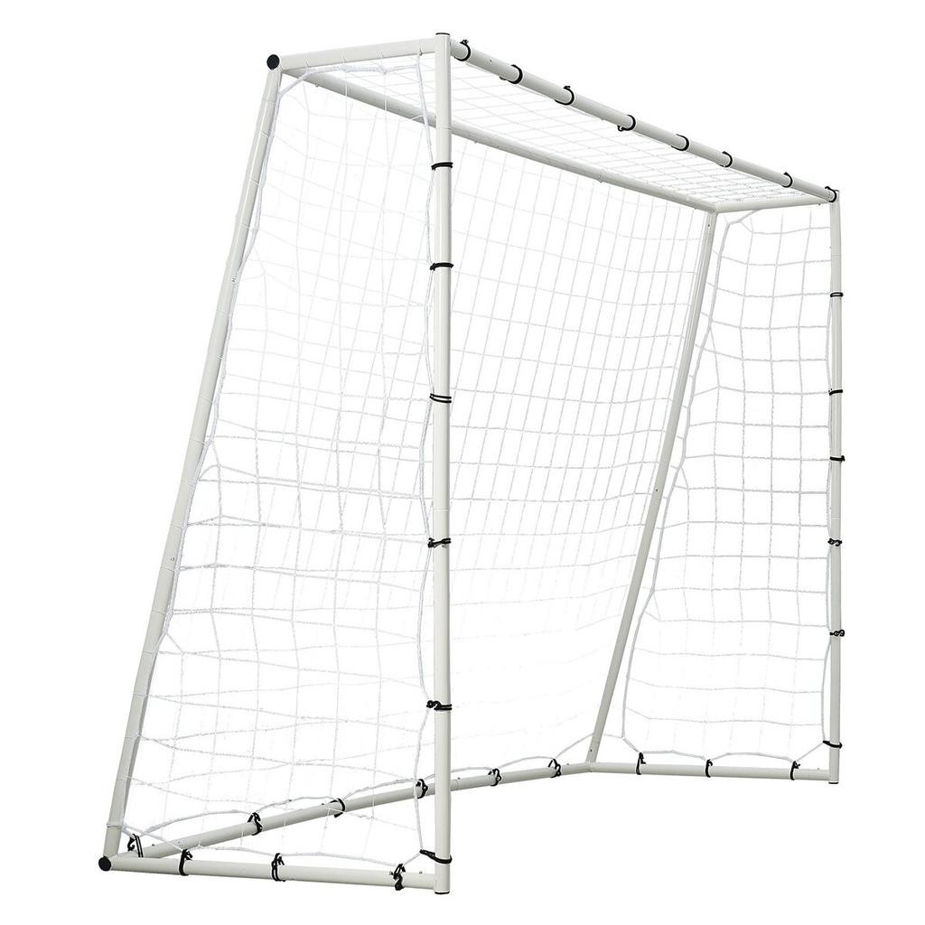 Soccer Rebound Trainer, 8x6FT Iron Soccer Training Equipment, Sports Football Rebounder Wall with Double-Sided Rebounding Net & Goal, Perfect for