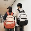 Schultasche für Mittelschüler, Farbblock, Damenrucksack mit großer Kapazität, Herren-Reiserucksack mit Geldbörse