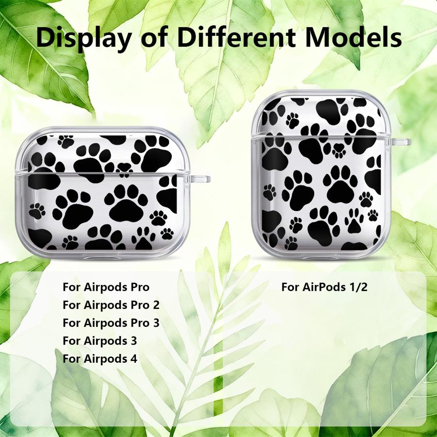 Clear Earphone Cases Cover Case For Airpods Pro 2 4 3 Pro2 Pro3 1 Cute Pet Paw Prints