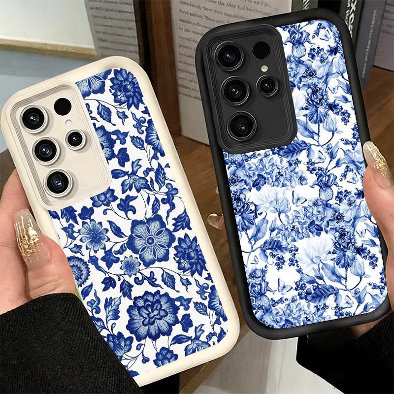 Phone Case for Samsung Galaxy S26 S25 Ultra S24 FE Blue And White Porcelain Pattern Shell S23 Plus S22 + S21 S20 5G Soft Silicon