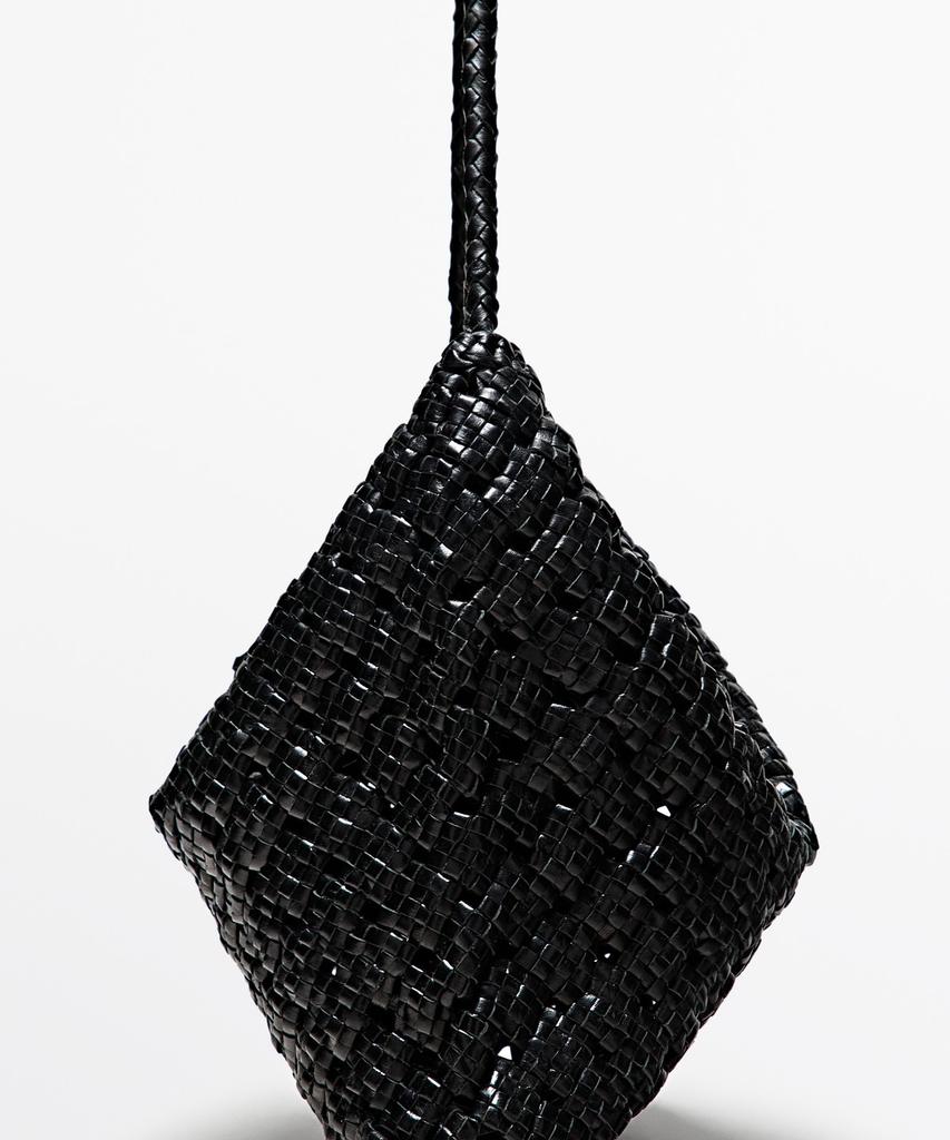 Massimo Dutti Medium Braided Napa Leather Bag