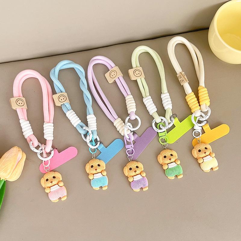 Cute Puppy Pendant Pendant Mobile Phone Lanyard Bold Anti-Drop Anti-Loss Clip Portable Rope Chain Braided Rope Idea