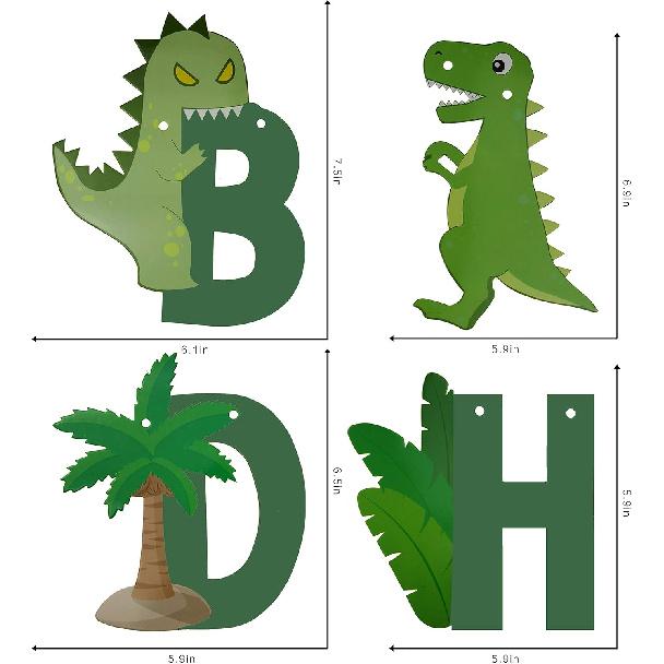 Dinosaur Birthday Banner - Dinosaur Happy Birthday Banner, Dinosaur Theme Birthday Party Decorations
