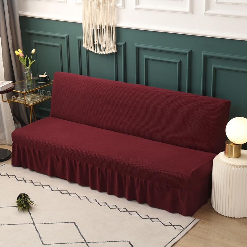 New Solid Color Sofa Bed Skirt Cover in Living Room with Pretty Hem Fashion Design Armless Chaise Cover Lounge Fundas Para Sofás