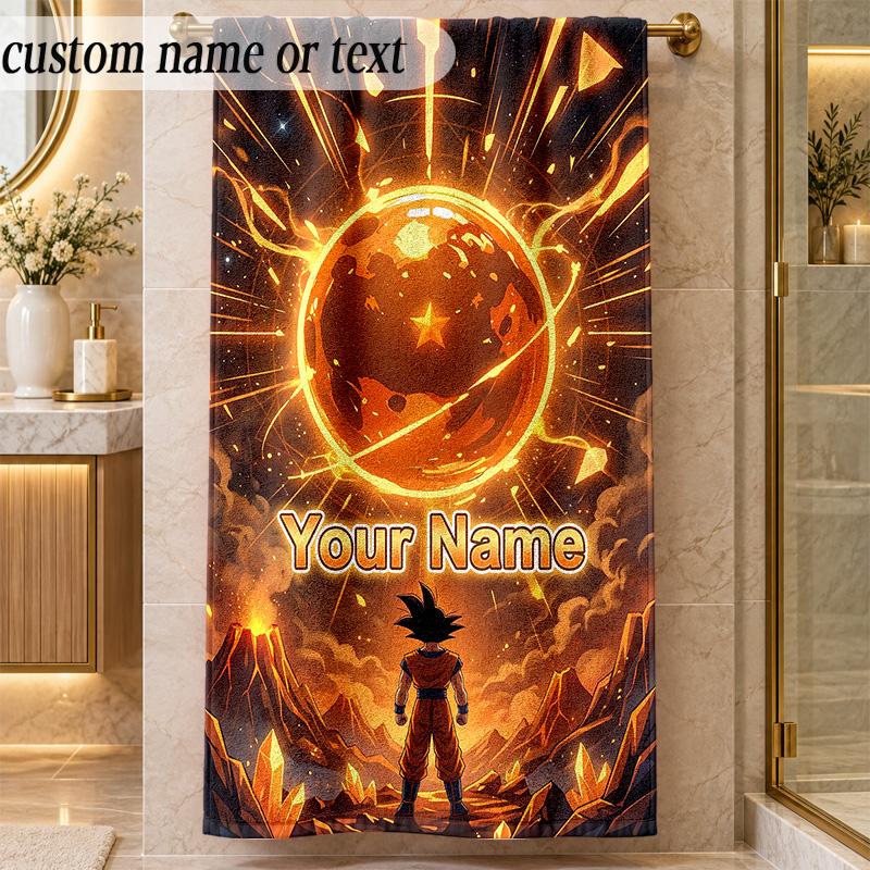 Beach TowelDragon Ball Custom Name Text Personalized Soft Towel for Beach Pool Indoor Home Decor Gift