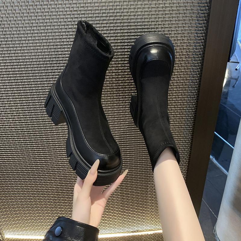Fashion Designer Vintage Winter Platform High Heel Women Ankle Boots Fashion Zippers Short Booties Designer Botas De Mujer