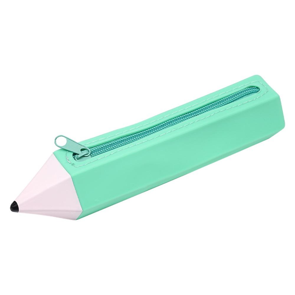 Convenient Carry Pencil Shape Bag Easy To Clean Soft Pencil Case Silicone Pencil Case  School Use