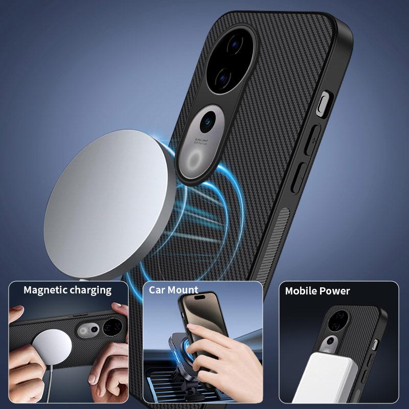 Black Matte Magnetic Mobile Phone Case For Vivo S16 S17 S18 S19 Pro S30 Pro Mini Wireless Chage Mobile Cases For VIVO S18 Pro